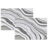 Riviera Marble Print Bathmat 40 x 60cm 2 Pack Grey