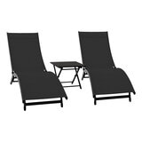 Vivere Coral Springs Chaise Lounge And Table 3 Piece Set Black on black Vivere Coral Springs Chaise Lounge And Table 3 Piece Set Black on black