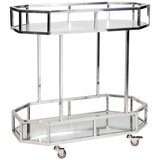 Cafe Lighting Brooklyn Mirrored Bar Cart Silver