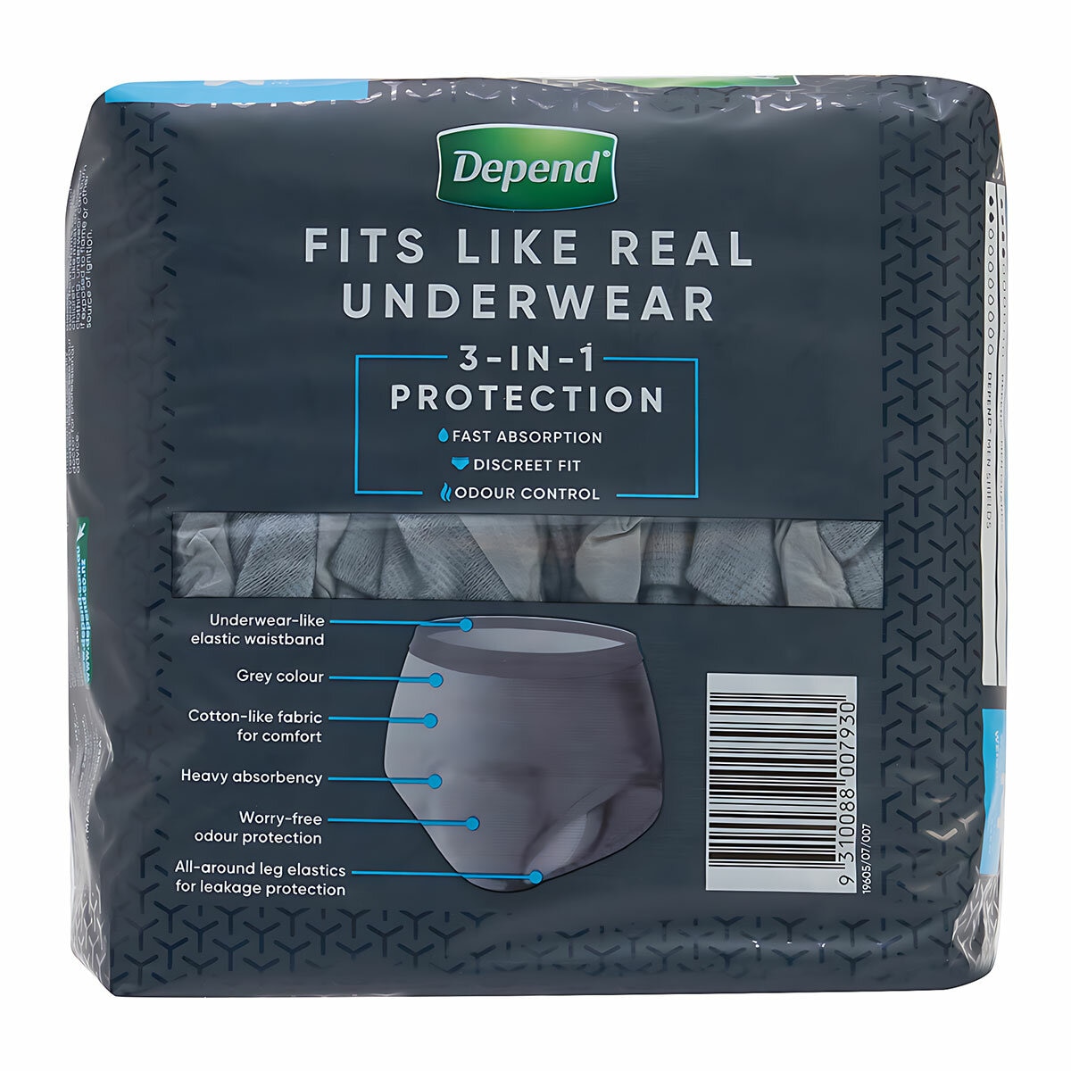 Depend Real Fit Incontinence Underwear Men 32 pack