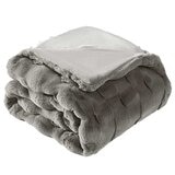Frye Luxe Faux Fur Throw 152 x 178cm Grey