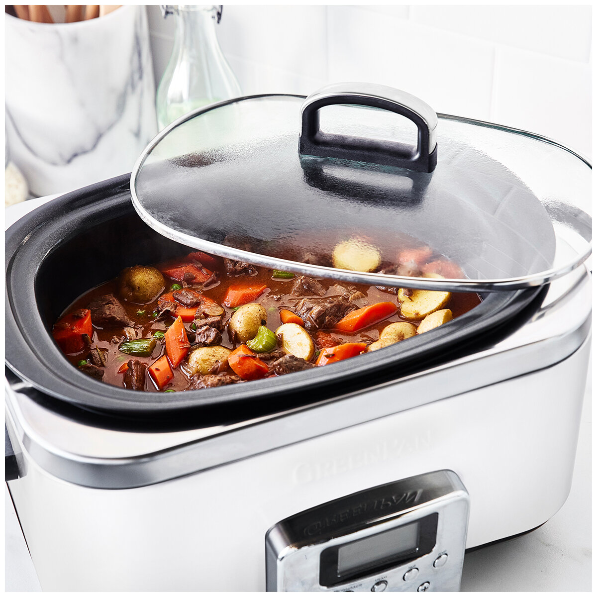GreenPan 6L Slow Cooker CC005724-003 Cloud Cream