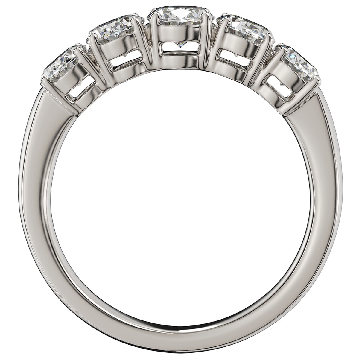 14KT White Gold 1.93ctw Oval Diamond Five Stone Ring