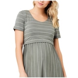Ripe Maternity - Women's Nursing Dress - Olive/White