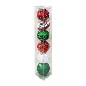CG Hunter Shatter Resistant Red And Green Ornaments 150mm 12 Pack