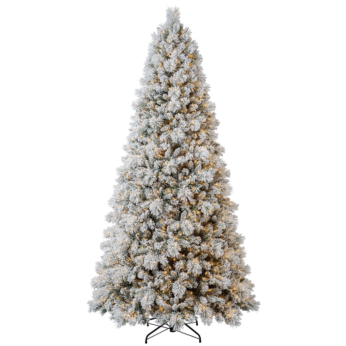 Pre-Lit Glitter Flocked Cashmere Artificial Christmas Tree 2.74M