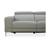 Aiden & Ivy Leather Power Sectional With Ratchet Headrest