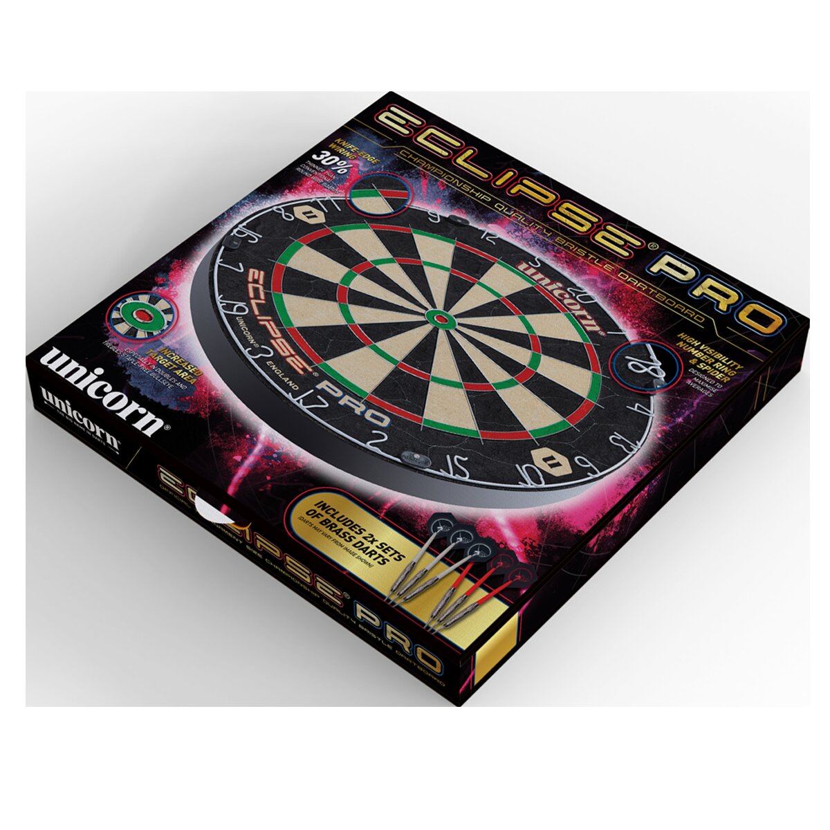 Unicorn Eclipse Pro Dartboard With 2 Sets Of Darts Unicorn Eclipse Pro Dartboard With 2 Sets Of Darts