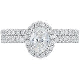 Platinum 1.14CTW Diamond Bridal Set 0.70CTW Oval Centre