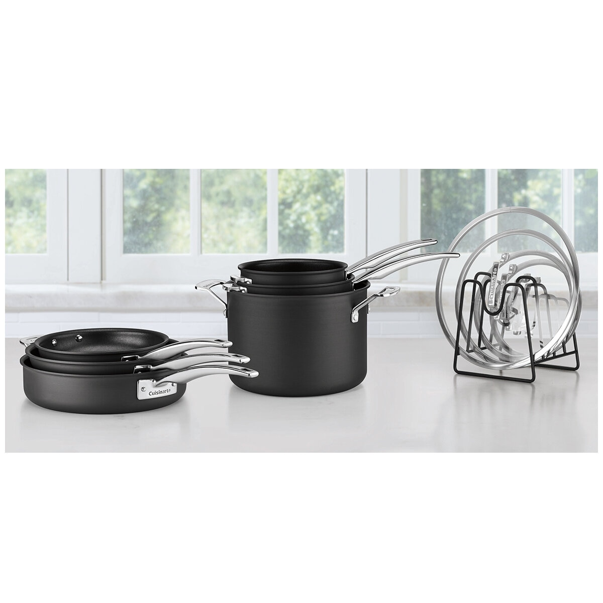 Cuisinart SmartNest Hard Anodized Cookware Set 11 Piece with Lid Organiser