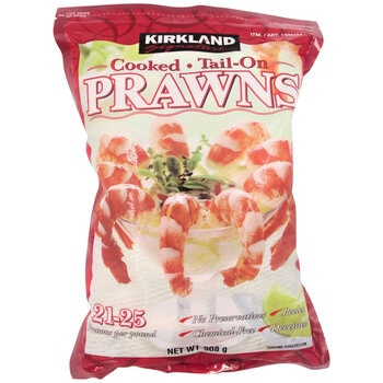 Kirkland Signature Cooked Prawns Tail On 21/25 908g