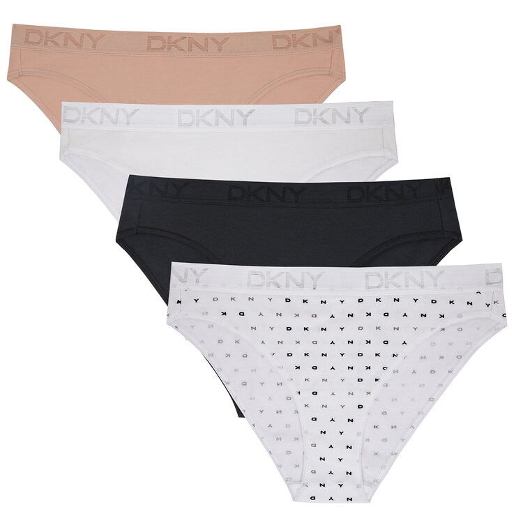 DKNY Women's Bikini Brief 4 Pack Extra Large