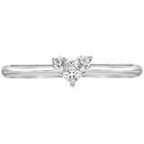 0.14ctw Princess & Lobe Cut Heart shape Ring