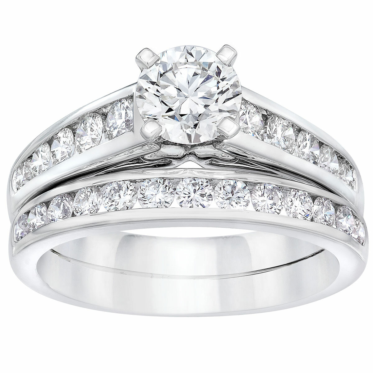 Platinum VS2 I 1.70ctw Round Diamond .70ctw Centre Bridal Set Platinum VS2 I 1.70ctw Round Diamond .70ctw Centre Bridal Set