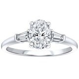 18KT White Gold 1.32ctw Diamond Oval Shaped Bridal Ring