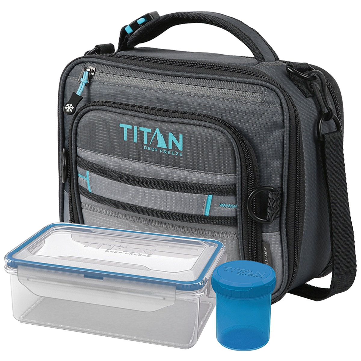 Titan Expandable Lunch Pack with Ice Packs - Grey