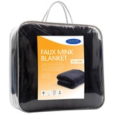 Jason Faux Mink Blanket Charcoallinen Single - Charcoal