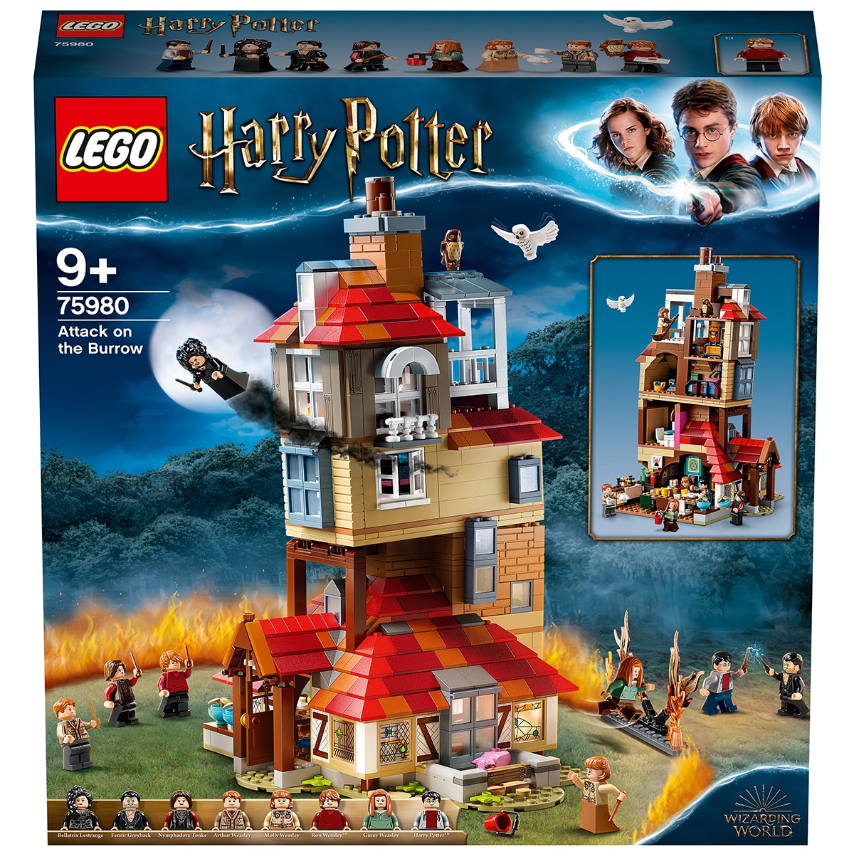Lego Harry Potter Attack On Burrow Construction Toy Playset 75980