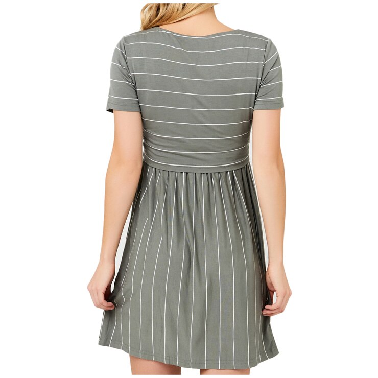 Ripe Maternity - Women's Nursing Dress - Olive/White Ripe Maternity - Women's Nursing Dress - Olive/White