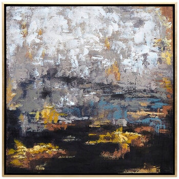 CAFE LIGHTING & LIVING The Adventure Canvas Painting Gold/White