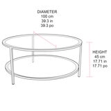 CAFE LIGHTING & LIVING Cocktail Glass Round Coffee Table