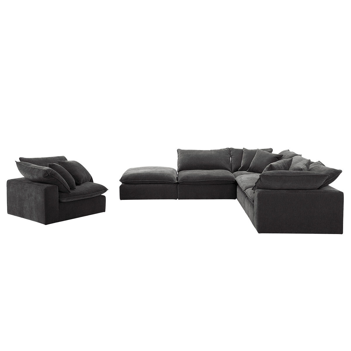Aiden & Ivy 6 Piece Fabric Modular Sectional