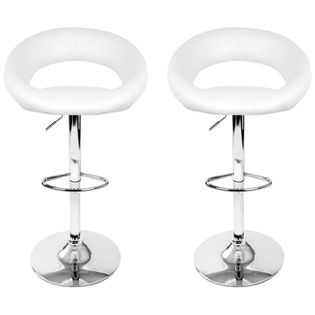 Artiss Rio Gaslift Swivel Barstool White 2pk