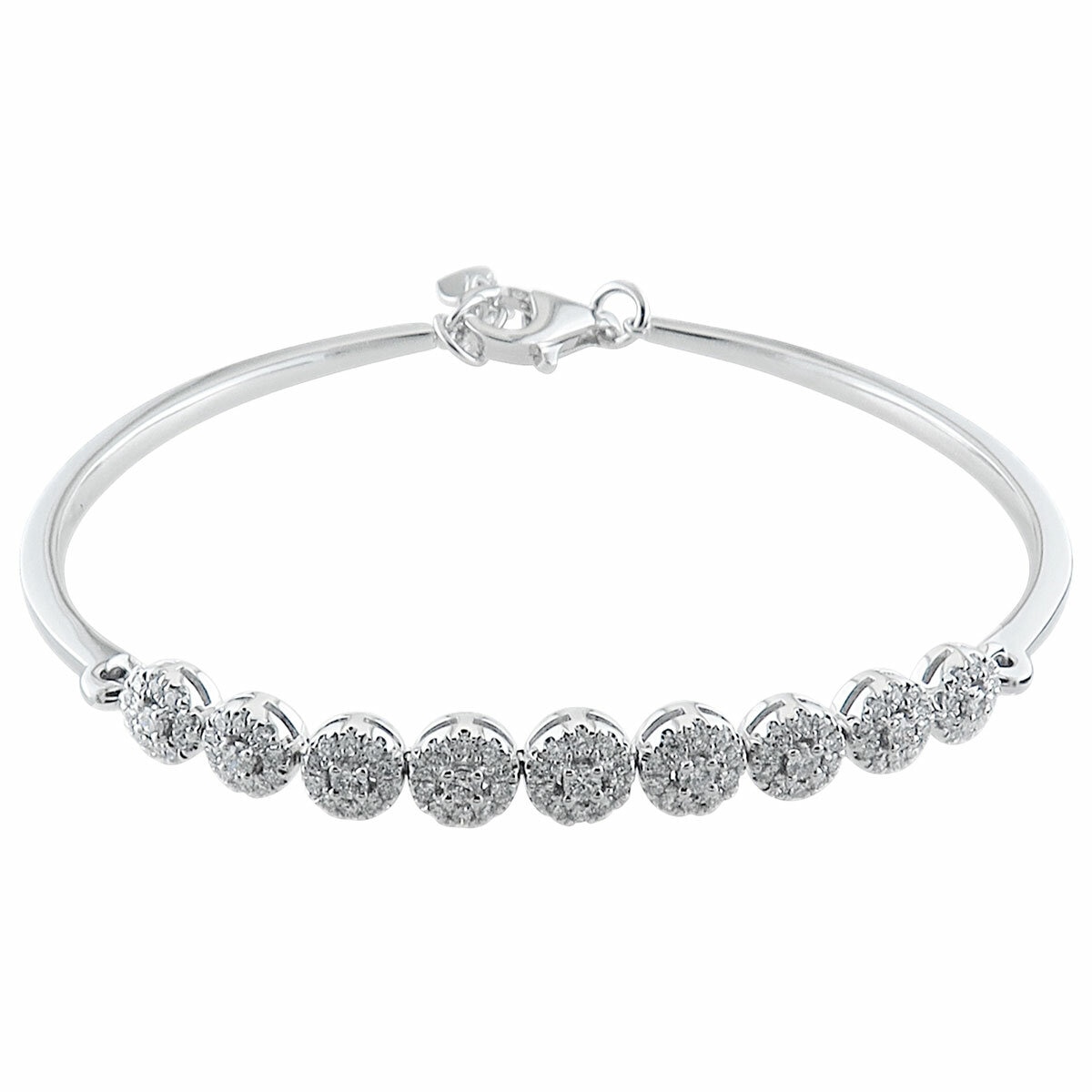 18KT White Gold VS2 I 0.75ctw Diamond Ball Bangle
