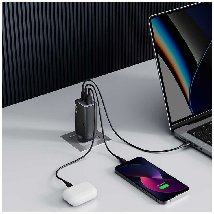 Anker GaNPrime 120W 3 Port Wall Charger B2148T11 Anker GaNPrime 120W 3 Port Wall Charger B2148T11