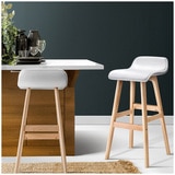 Artiss White 2PK Sliva Barstool