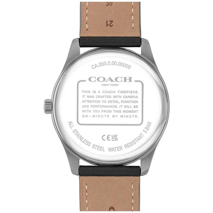 Coach Oliver Black Leather Grey Dial Men's Watch 14602758