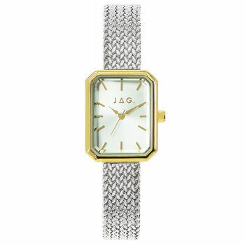 JAG Balmain Silver Dial Gold Case Mesh Band Women's Watch J2998A JAG Balmain Silver Dial Gold Case Mesh Band Women's Watch J2998A