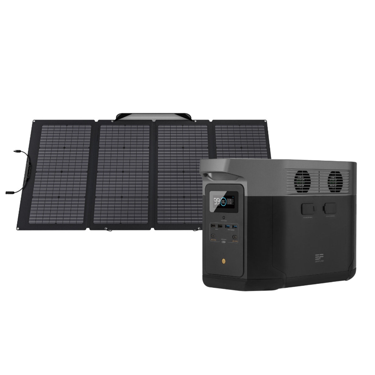 EcoFlow Delta Max 2000 Power Station + 220W Solar Panel Bundle