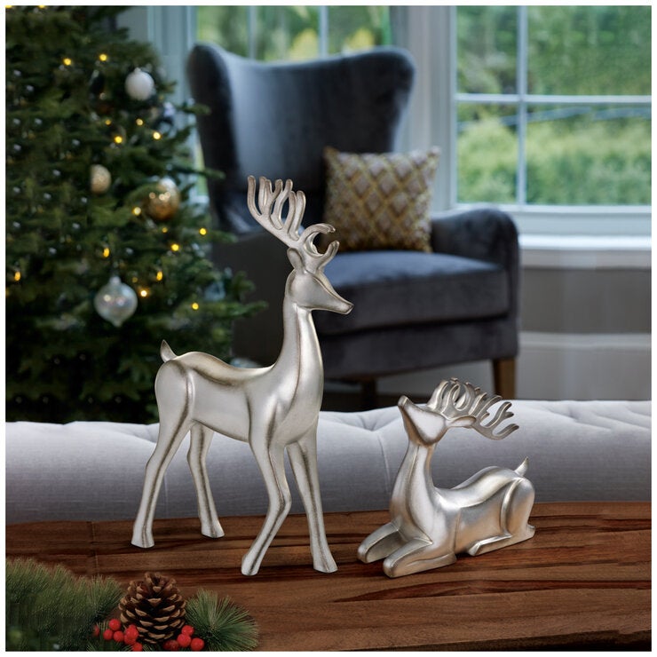 Resin Tabletop Deer Set 2 Piece Resin Tabletop Deer Set 2 Piece