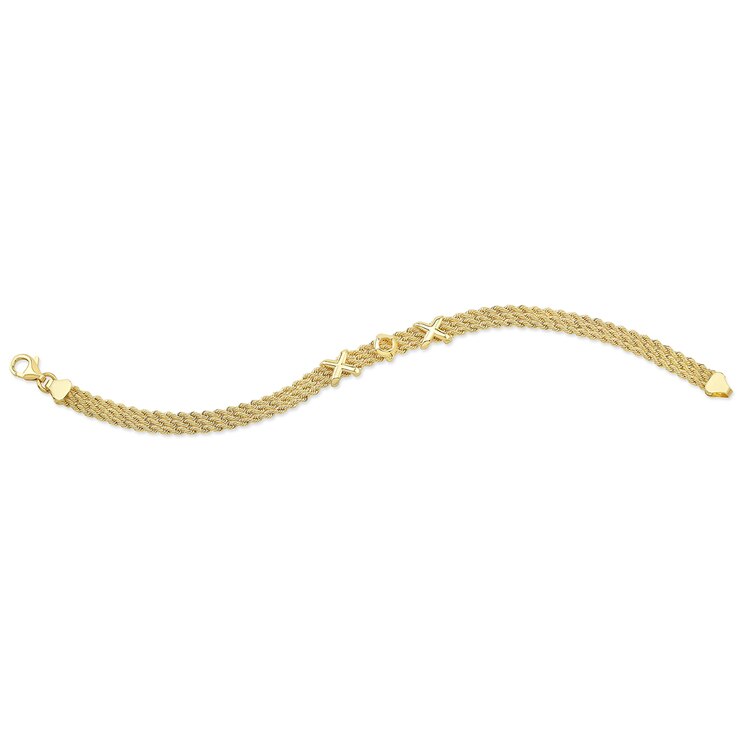 14KT Yellow Gold 3 Strand X O X Bracelet Costco Australia