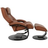 Moran Fjords Regent C-Base Large Chair and Ottoman Tiger Eye