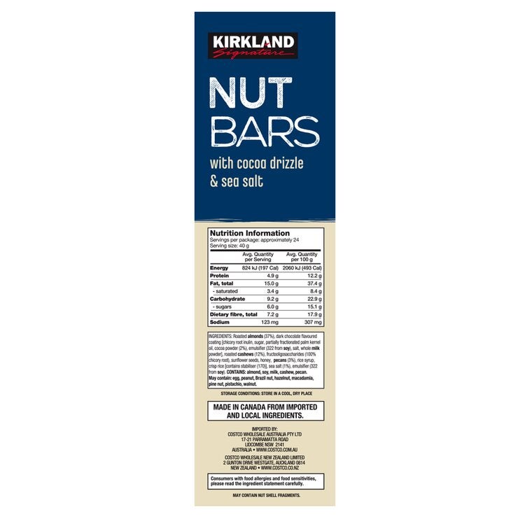 Kirkland Signature Nut Bars 24 x 40g Kirkland Signature Nut Bars 24 x 40g
