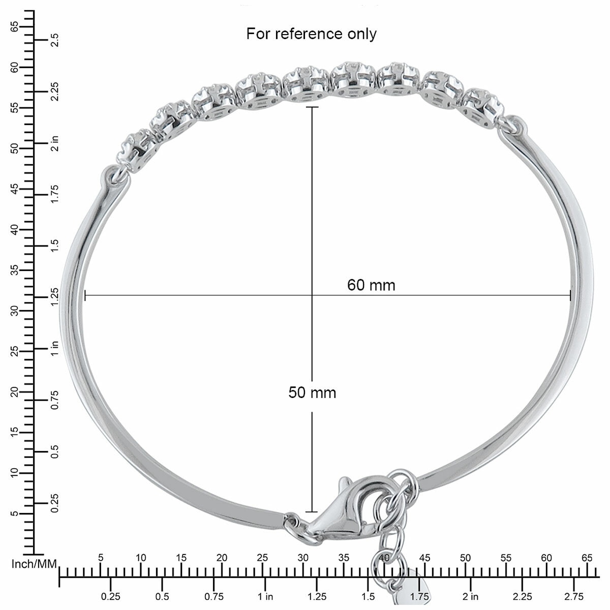 18KT White Gold VS2 I 0.75ctw Diamond Ball Bangle