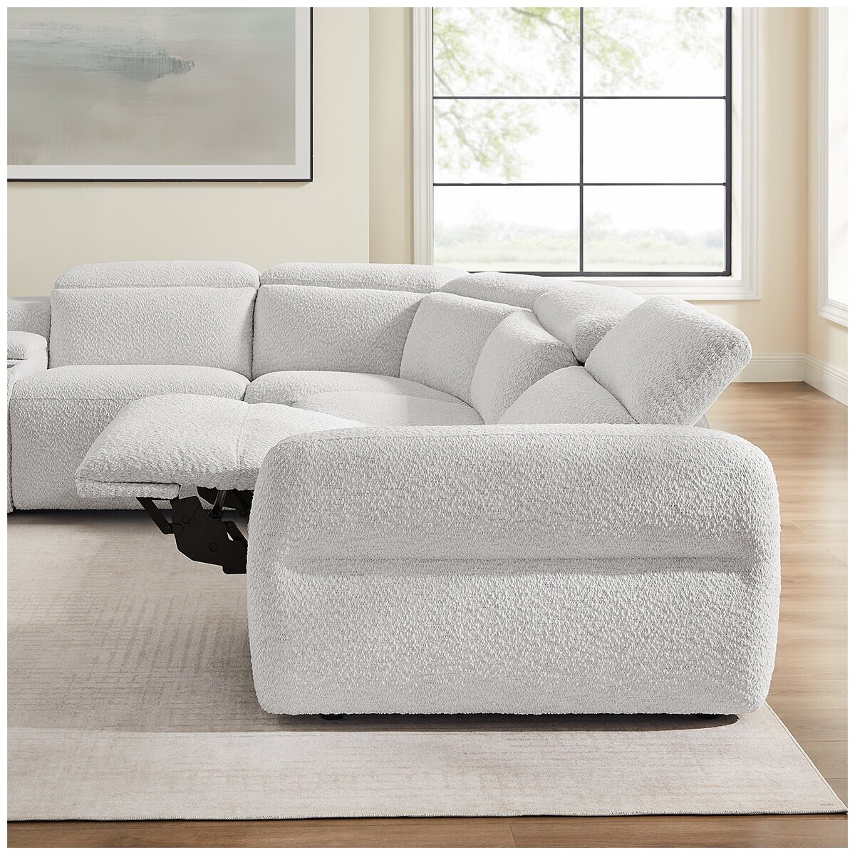 Aiden & Ivy Fabric Power Reclining Sectional With Power Headrests