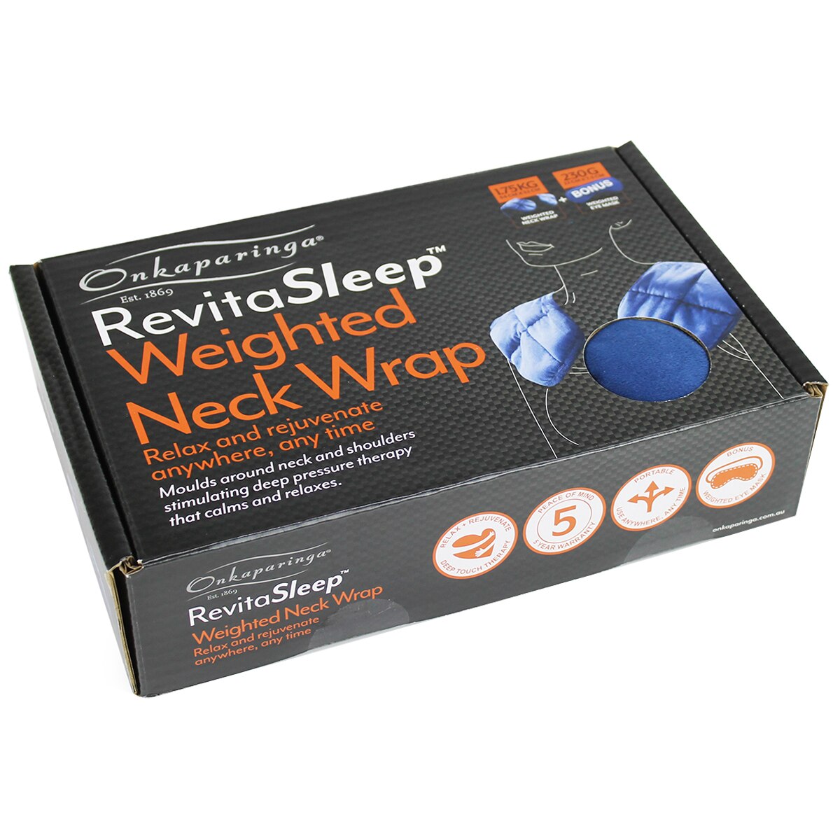 Onkaparigka Weighted Neck Wrap with Bonus Eye Pack - Navy