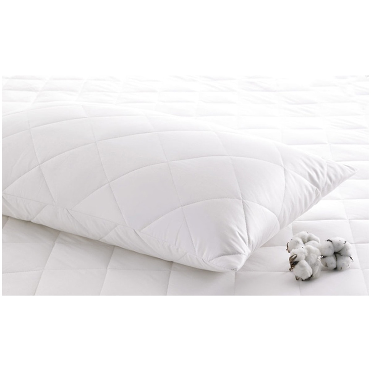 Cotton Fitted Mattress Protector-Queen White