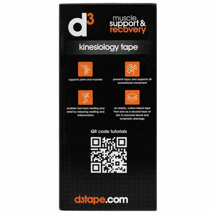 d3 K6.0 Kinesiology Tape 50mm x 6M x 3 Tapes Ice Blue