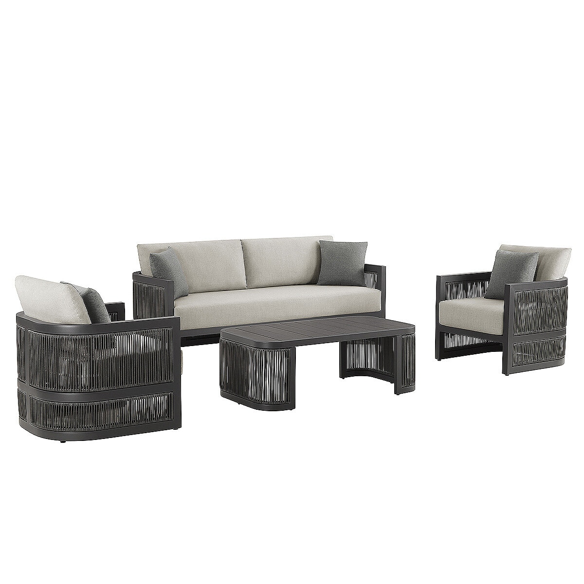 Henredon Saddleton 4 Piece Outdoor Seating Set
