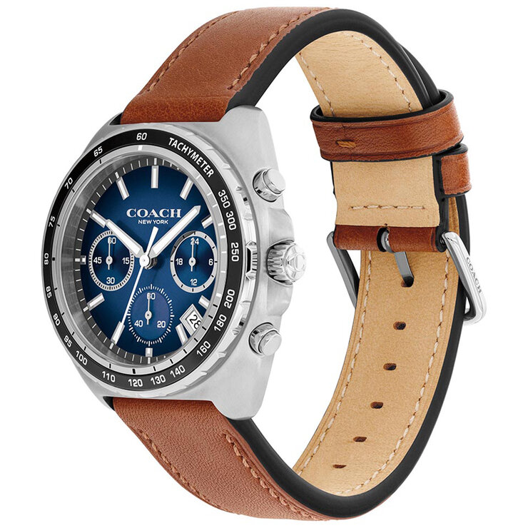 Coach Charter Saddle Leather Strap Blue Dial Men's Watch 14602741