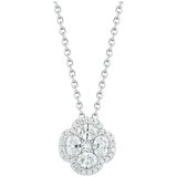 Round Brilliant, Oval and Princess Cut 1.04ctw 18KT White Gold Diamond Pendant