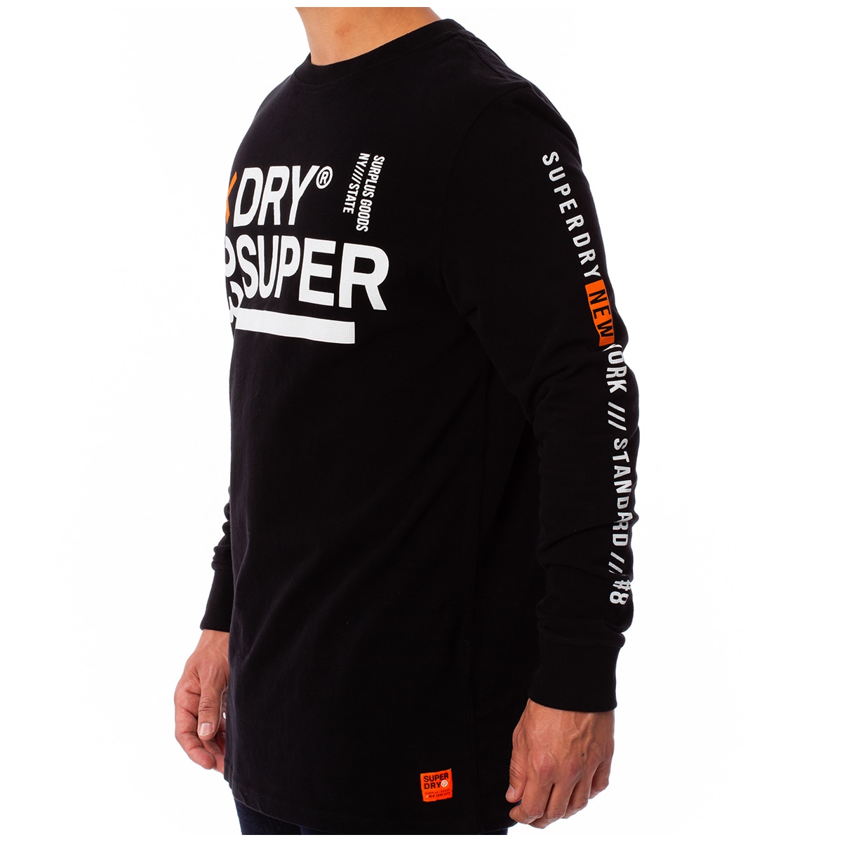 SuperDry LS Tee - 23 Logo - Black