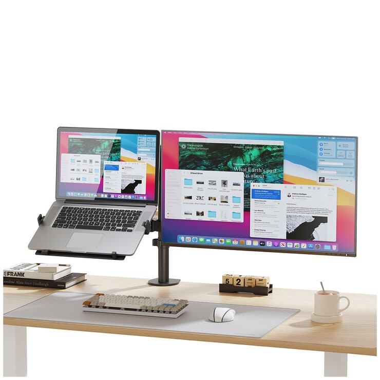mbeat Activiva Dual-Screen Articulating Monitor Arm with Interchangeable Laptop Holder ACA-BMA-DLH01K mbeat Activiva Dual-Screen Articulating Monitor Arm with Interchangeable Laptop Holder ACA-BMA-DLH01K