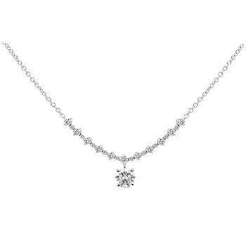 18KT White Gold 1.60ctw Round Diamond Necklace