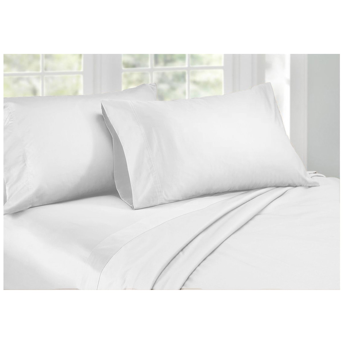 Ardor 1000 TC Cotton Rich Sheet Sets Queen Bed White Co...