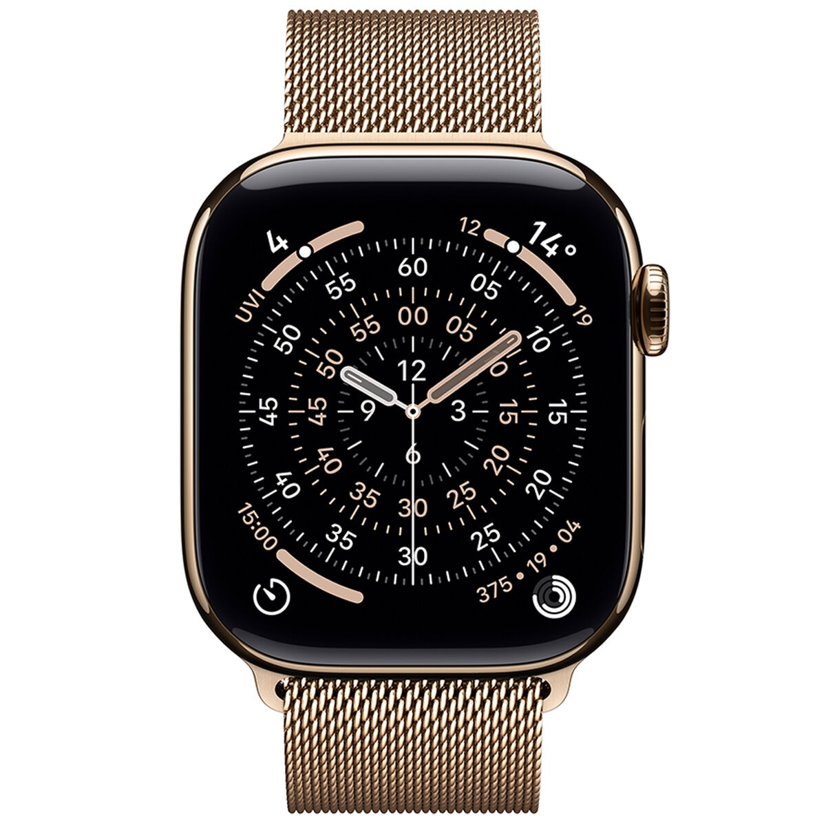 Apple Watch Series 11 GPS + Cellular 46mm Gold Titanium Case with Gold Milanese Loop - M/L